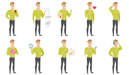 Image showing Vector set of illustrations with business people.