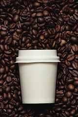 Image showing Coffee beans with white cup.