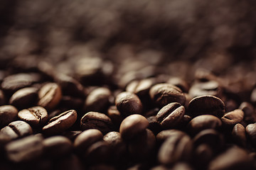 Image showing Closeup of coffee beans