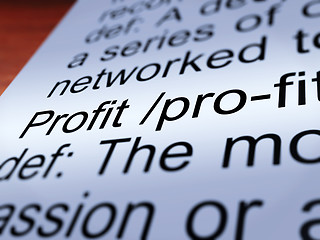 Image showing Profit Definition Closeup Showing Income From Business