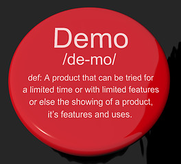 Image showing Demo Definition Button Showing Demonstration Of Software Applica