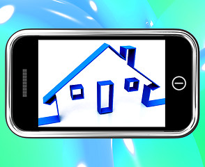 Image showing House On Smartphone Shows Real Estate