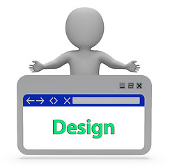 Image showing Design Webpage Means Designer Designing 3d Rendering