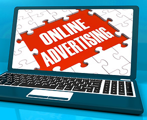 Image showing Online Advertising On Laptop Shows Websites Promotions