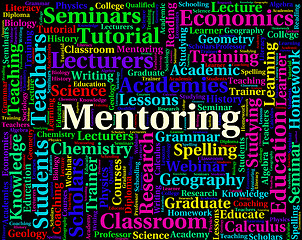 Image showing Mentoring Word Represents Confidante Confidantes And Counsellors