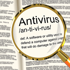 Image showing Antivirus Definition Magnifier Showing Computer System Security