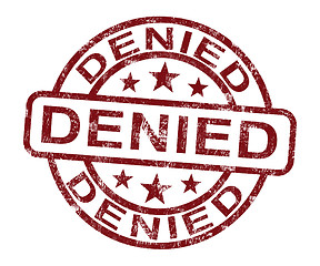 Image showing Denied Stamp Showing Rejection Or Refusal