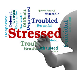 Image showing Stressed Word Indicates Wordclouds Stresses 3d Rendering