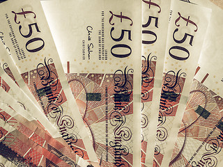 Image showing Vintage Fifty Pound notes