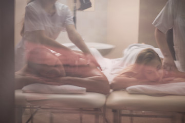 Image showing couple receiving a back massage