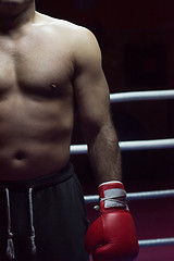 Image showing kick boxer with a focus on his glove