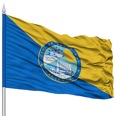 Image showing Santa Ana City Flag on Flagpole, USA