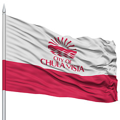 Image showing Chula Vista City Flag on Flagpole, USA