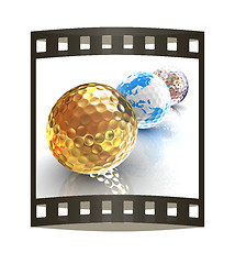 Image showing Global golf winner concept with golf balls. 3d illustration. The