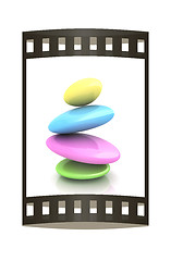 Image showing Spa stones. 3D illustration. The film strip.