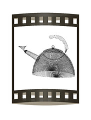 Image showing Teapot concept. 3d illustration. The film strip.