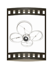 Image showing Quadcopter Dron. 3d render. The film strip.