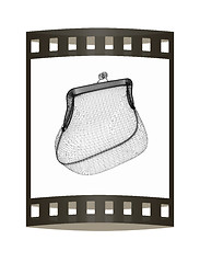 Image showing purse on a white. 3D illustration. The film strip.