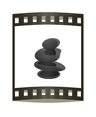 Image showing Spa stones. 3D illustration. The film strip.