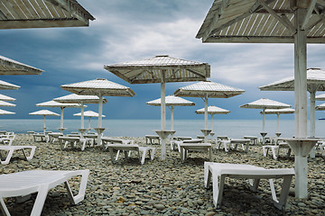 Image showing The empty sea on cloudy day