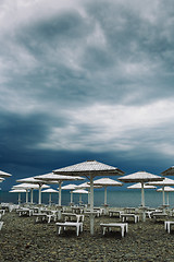 Image showing The empty sea on cloudy day