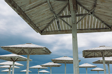 Image showing The empty sea on cloudy day