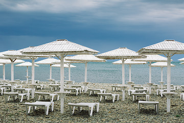 Image showing The empty sea on cloudy day