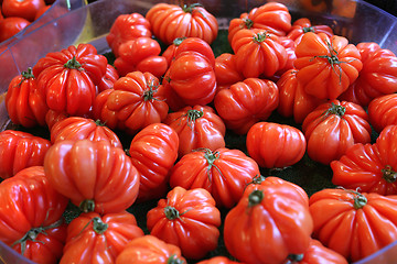Image showing Big red tomatoes at the market