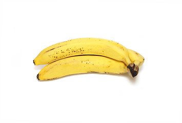 Image showing Ripe yellow bananas on white background