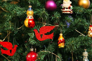 Image showing Decorations on the Christmas tree
