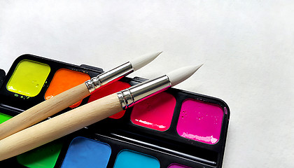 Image showing Tools for watercolor drawing