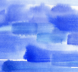 Image showing Abstract blue watercolor background 