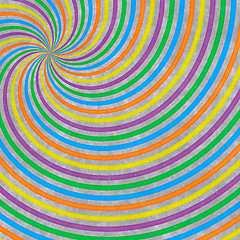 Image showing Abstract pattern from radial colorful lines on gray background