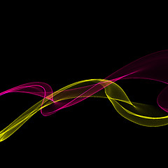 Image showing Abstract color fume shapes on black
