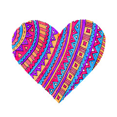 Image showing Bright heart with abstract pattern on white background