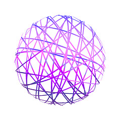 Image showing Abstract sphere from color lines