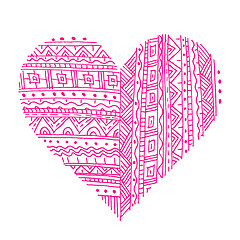 Image showing Pink Love symbol with abstract pattern