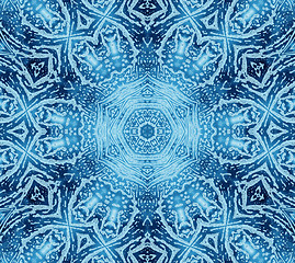 Image showing Bright blue abstract concentric pattern 