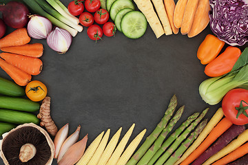 Image showing Fresh Vegetable Superfood Border