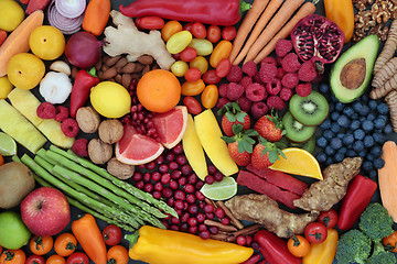 Image showing Fruit and Vegetable Health Food Background