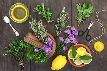 Image showing Fresh Herb Seasoning Selection