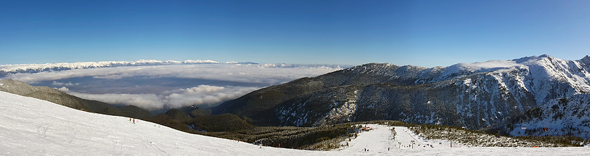 Image showing High mountain ski resort