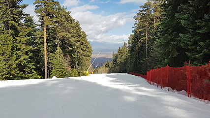 Image showing Ski slope in a winter resort