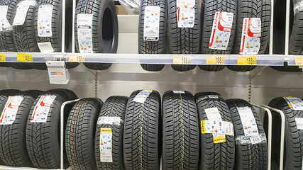 Image showing Tires in a shop