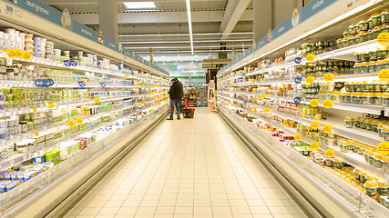 Image showing Fresh milk products for sale