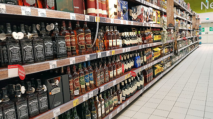 Image showing Whisky bottle, beverage department