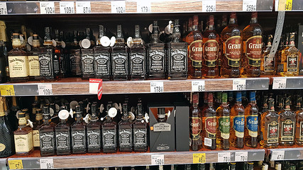 Image showing Whisky store shelfs