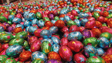 Image showing Colored Easter egg candy