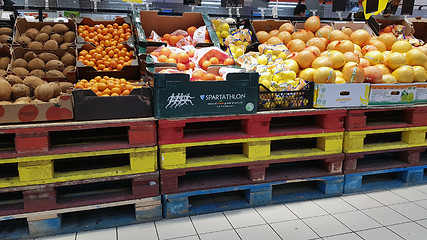 Image showing Fruits in supermarket aisle