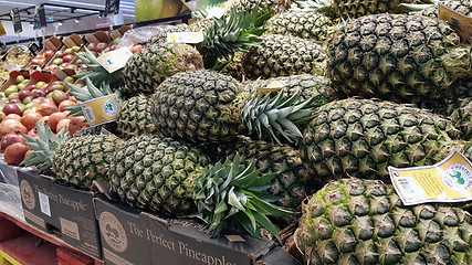 Image showing Pineapple in supermarket